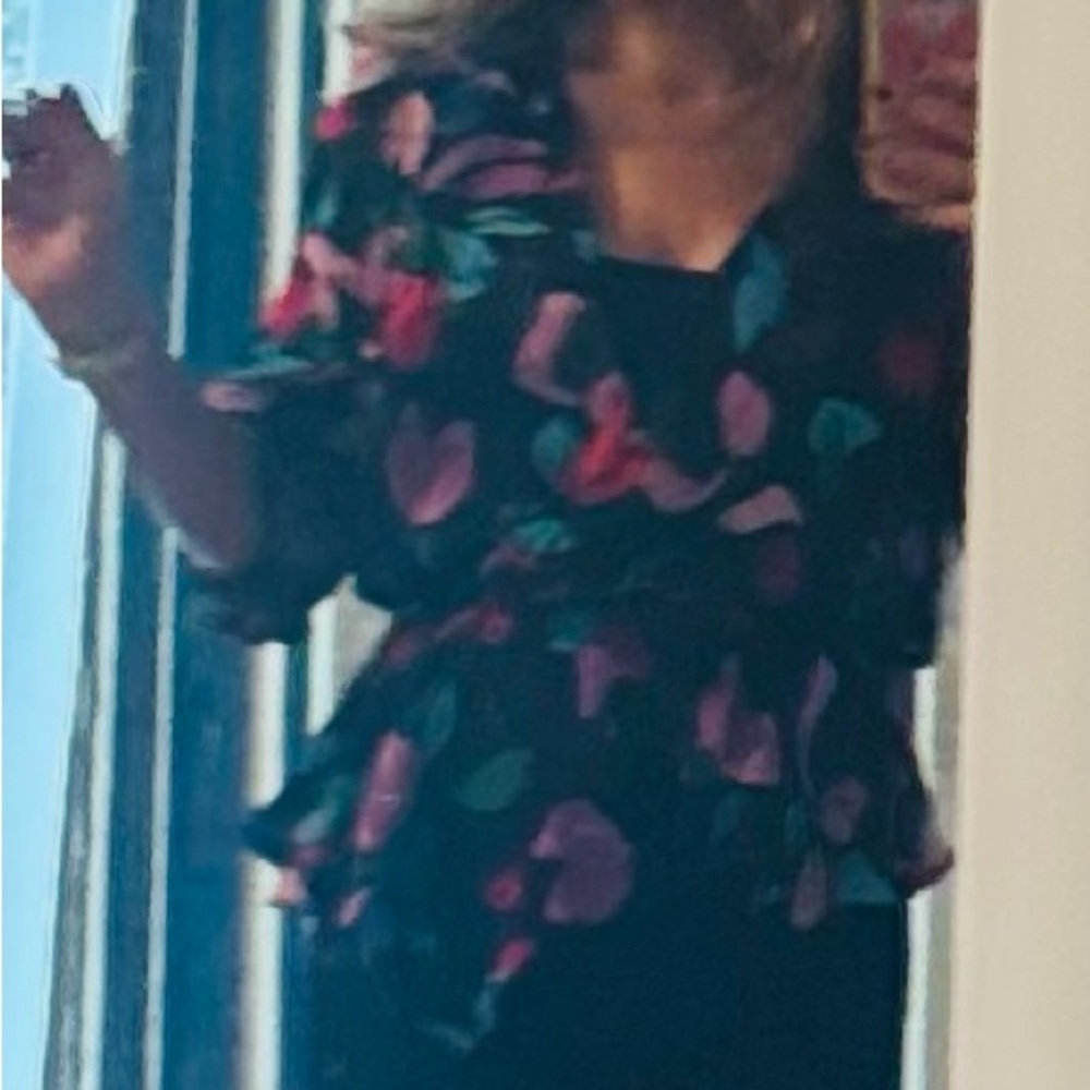 Parker silk floral crossover blouse XS